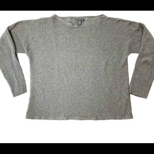 Eileen Fisher 100% Wool Ribbed Box-Fit Sweater